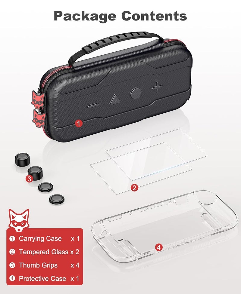 AXYBCOOL Store Switch 2 Case Bundle Compatible with Nintendo Switch 2/Switch/SwitchOLED Console, Hard Shell Protective Portable Travel Carry Case for Switch Games & Accessories - Image 2